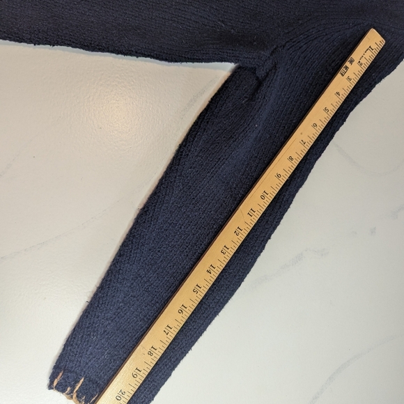 Pure Jill Women's Petite Navy Long Sleeve Woven Pullover Sweater, Size PL - Picture 10 of 10